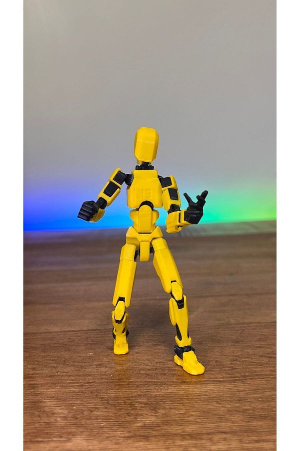 Shaddshop-Jointed Movable Figure Changing Robot Figure (Yellow) (Gun Set Included) 1