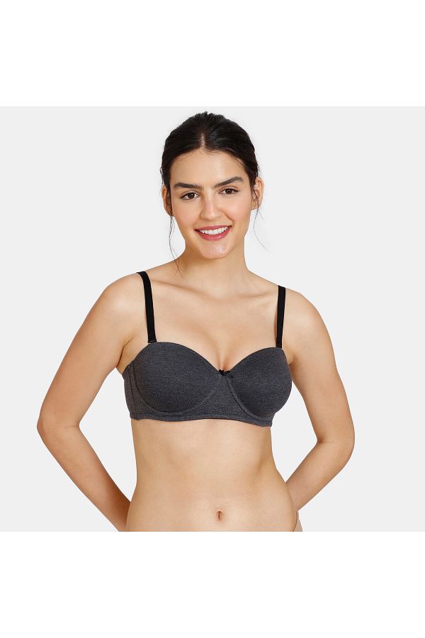 Zivame-Padded Balconette Bra with Hook and Eye Closure 1