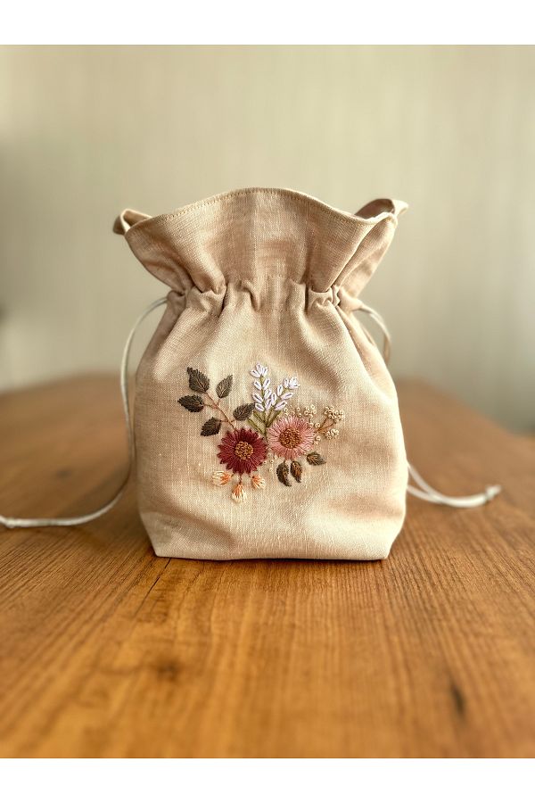 Kudra Floral Embroidered Bucket Bag