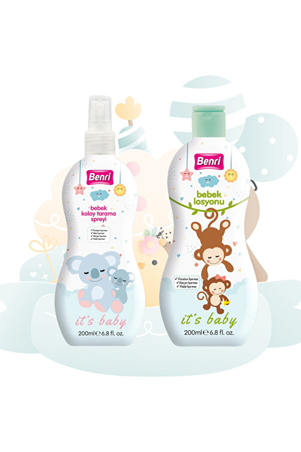 Benri Bebek Losyonu 200 ml - Kolay Tarama Spreyi 200 ml 2li Set