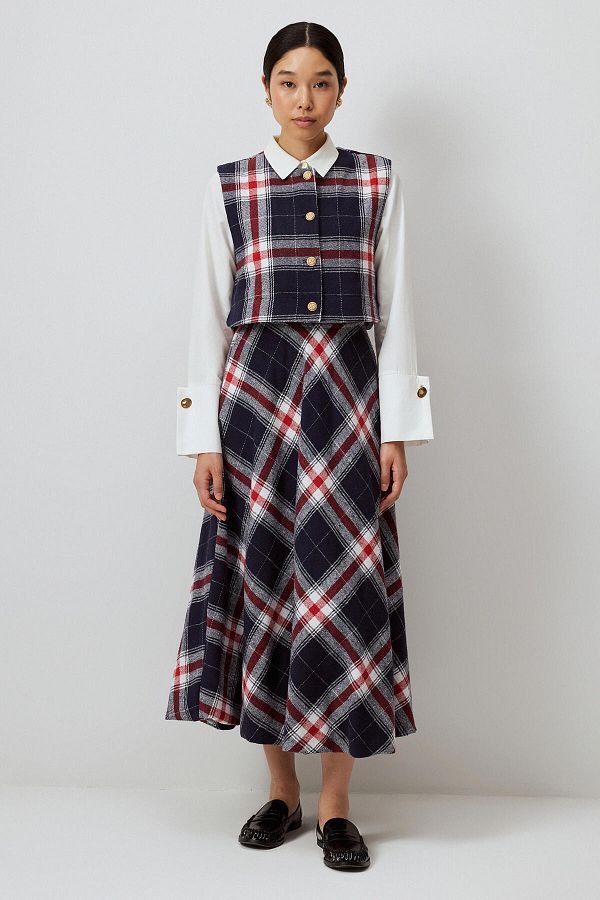 Plaid vest skirt cheap