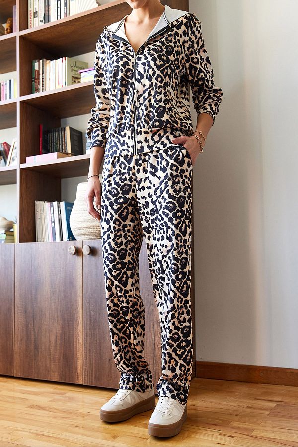 Bianco Lucci-Leopard Patterned Top and Bottom Set Mbms046 60501046 1