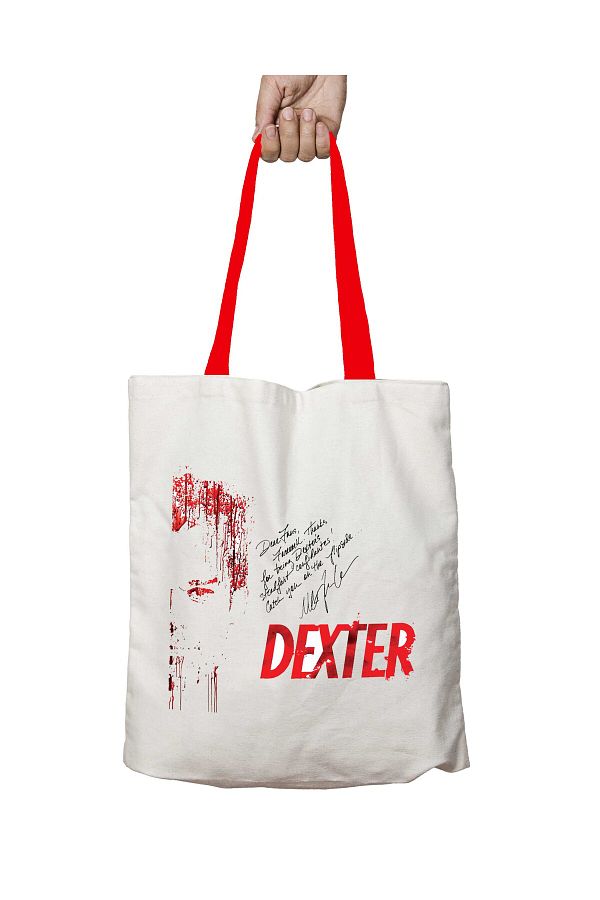 ART HEDİYE-Dexter String Washable Shoulder Bag with Red Handles 1
