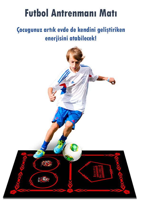 SÜNGERSAN Futbol Dribbling Matı Oyun Matı Futbol Oyun Halısı Çocuk Odası Halısı Oyuncak Mat