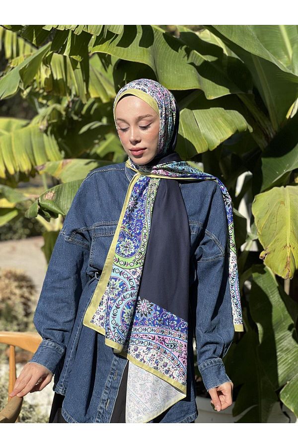 Modakaşmir-Diji Medina Silk - Shawl with Macrame Pattern 1