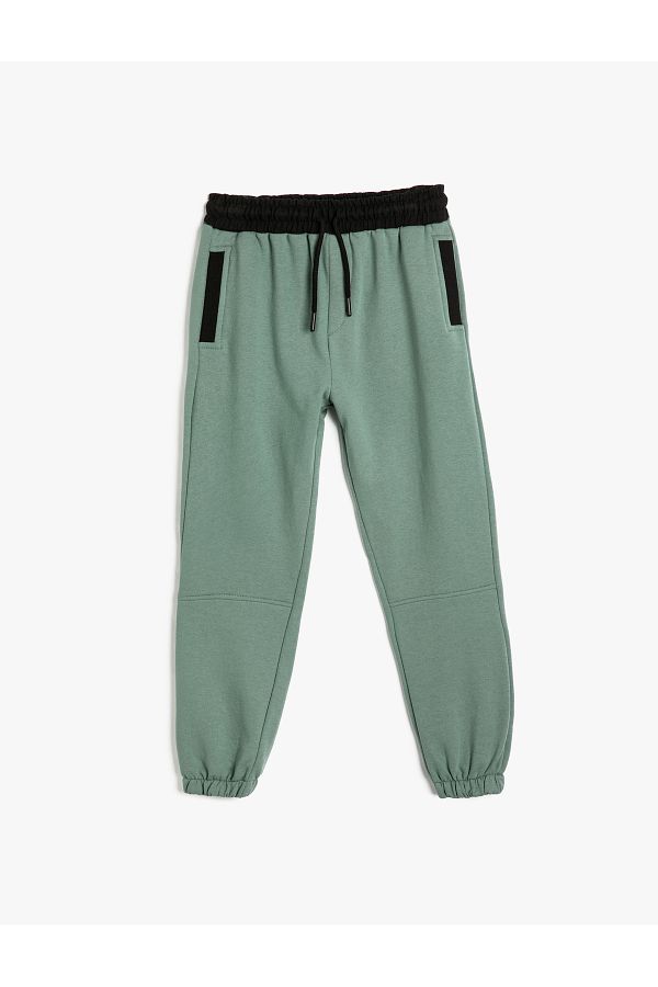 Koton-Jogger Sweatpants Color Block Βαμβακερό ράστερ 1