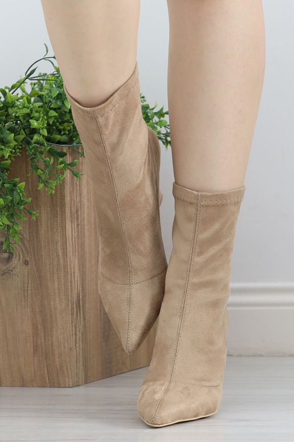 Suede cream boots deals