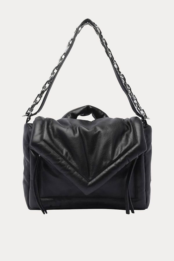 Vic Matie Leather Shoulder Bag with Chain Strap- Trendyol
