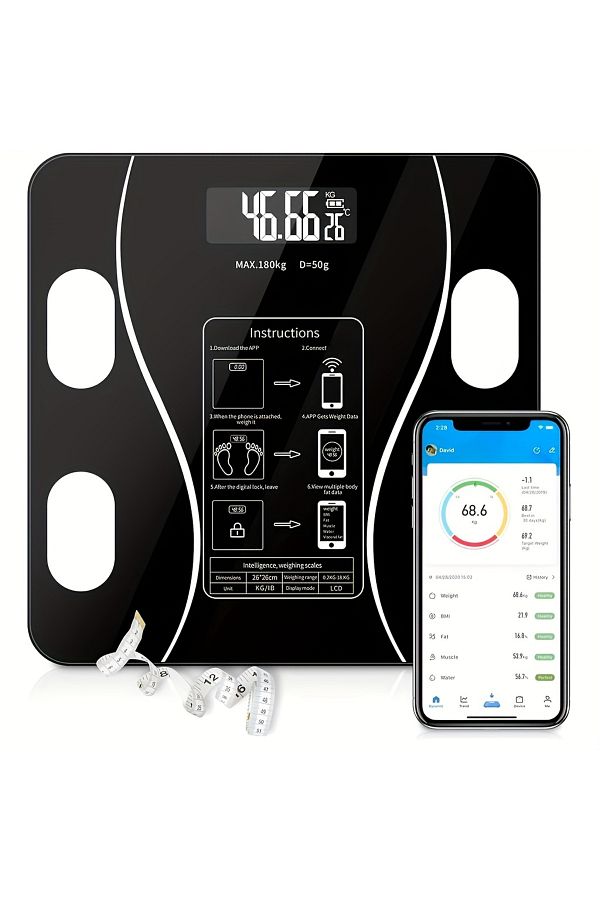 Choice-1pc Scales Smart Digital LED Scale, Fat Measurement Scale, Smartphone App Connection (Battery Mod... 1