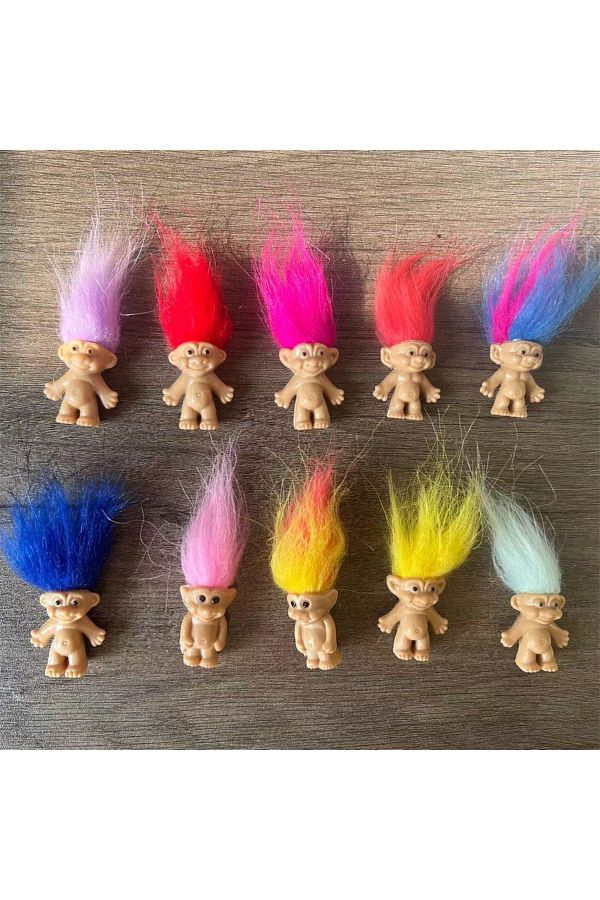 Choice 10PCS Mini Troll Dolls PVC Vintage Trolls Lucky Doll Mini Action Figures Cute Little Guys Cake De. Trendyol