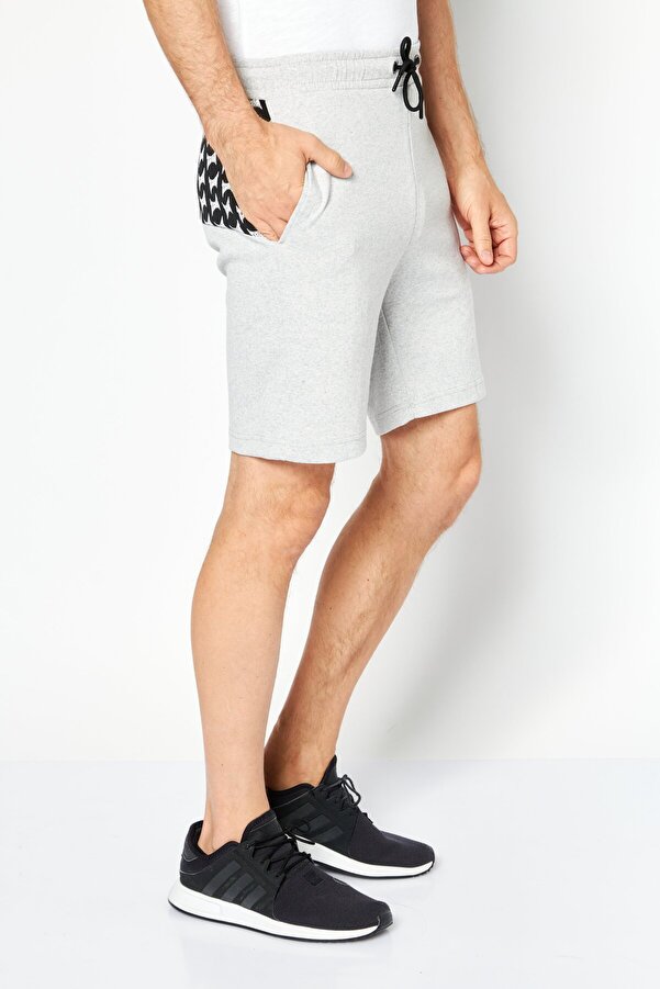 Tapout Men Sportwear Fit Brand Logo Training Shorts, Light Grey