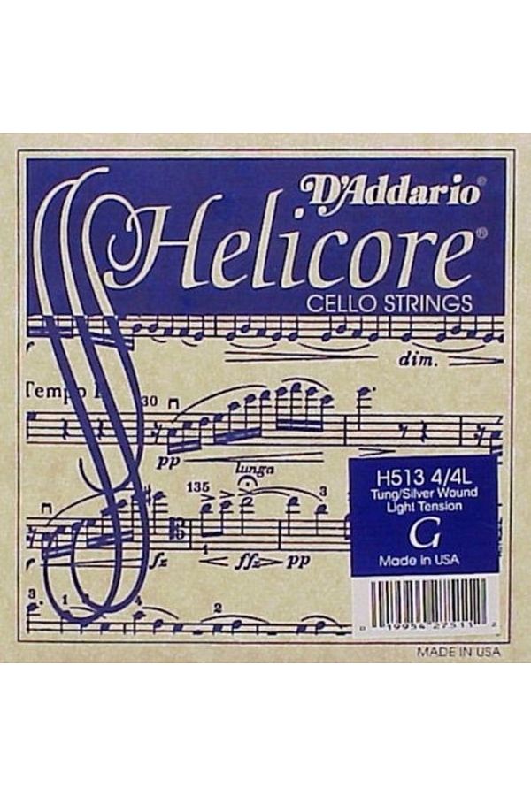 Daddario-H513 Cello Single String, Helıcore, G-Left, Long Scale, Medium Cello String Helicore Cello 44 G-Left m 1