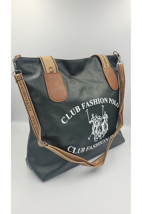 KIRASE Women s Clup Fashion Polo Printed Column Strap Quality Large Size Faux Leather Daily Shoulder Bag Trendyol