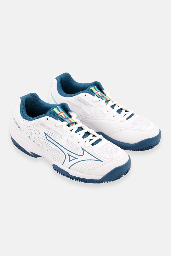 Mizuno Kids Boy Exceed Lace Up Tennis Shoes White Teal Blue Trendyol