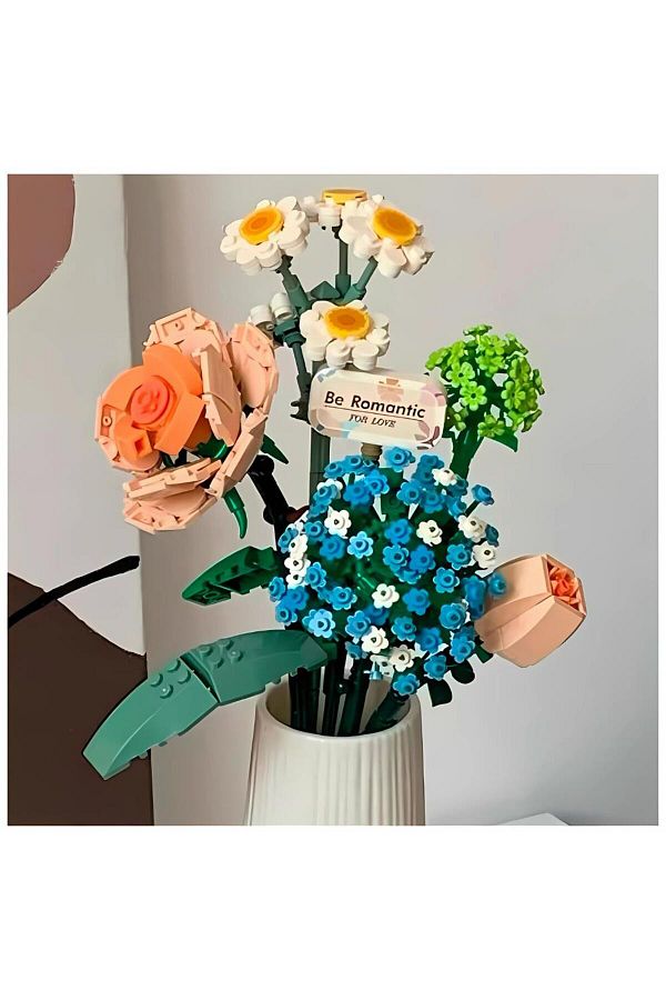 hak-iş oyuncak-Micro Building Block with Flowers in a Buildable Pot Celebration Gift 680 Pieces 1