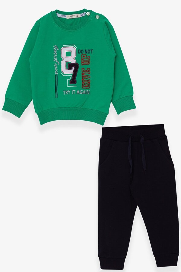 Breeze Erkek Çocuk Eşofman Takımı Rakam Nakışlı 1.5-5 Yaş, Yeşil