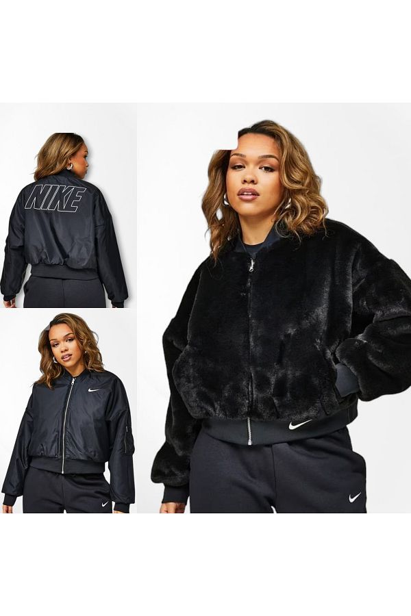 Nike Nike Women s Sportswear Reversible Fur Bomber Jacket Lion Trendyol