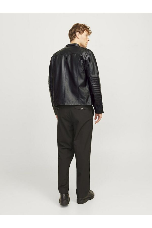 Jack and jones lamb leather jacket clearance