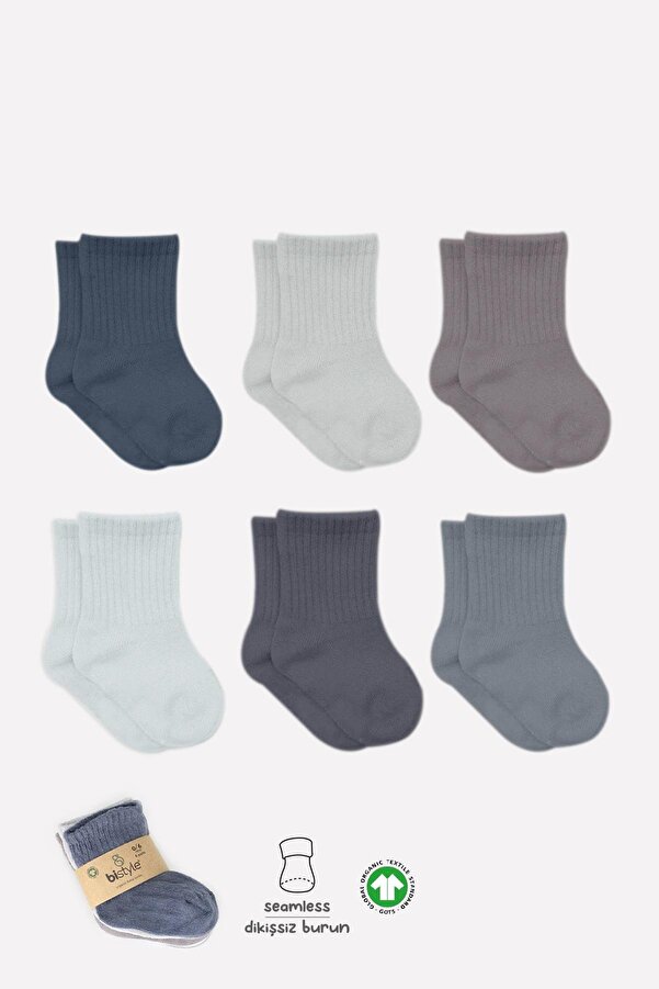 Bistyle Bistil Kız Erkek Bebek Organik Basic Uzun Soket Çorap