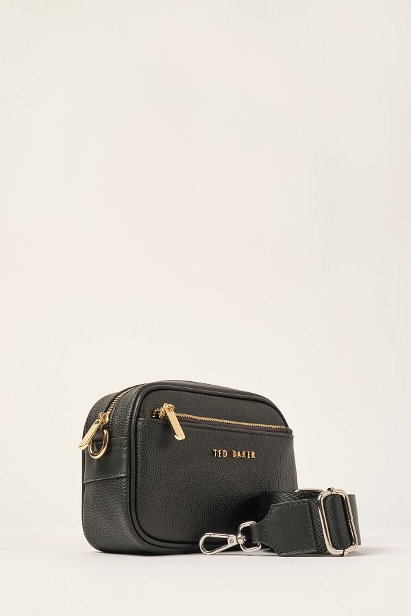 Ted Baker Black Floater Skin Zipper Detailed Strap Camera Crossbody Bag 2689 Trendyol
