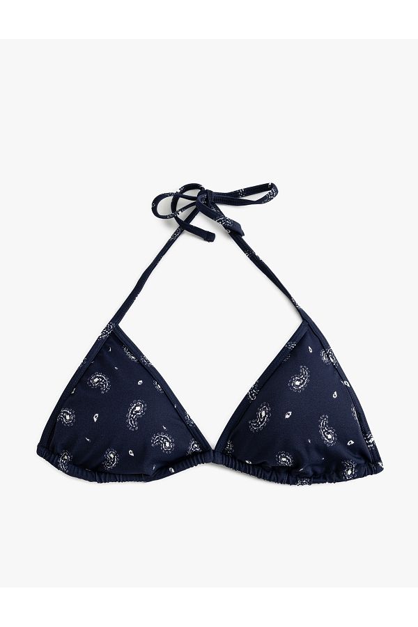Koton-Triangle Bikini Top with Shawl Pattern 1