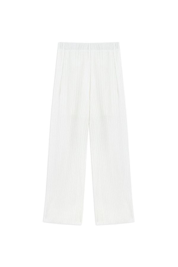 Twist-Strukturierte Hose mit weitem Bein 1