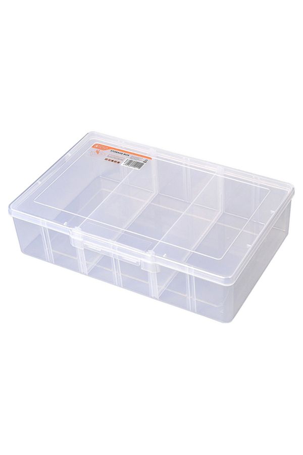 Tactix-3-Compartment Plastic Storage Box with Separators X-Large 1