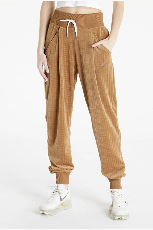 Nike Velour High Waist Jogger Brown Velvet Sweatpants Trendyol