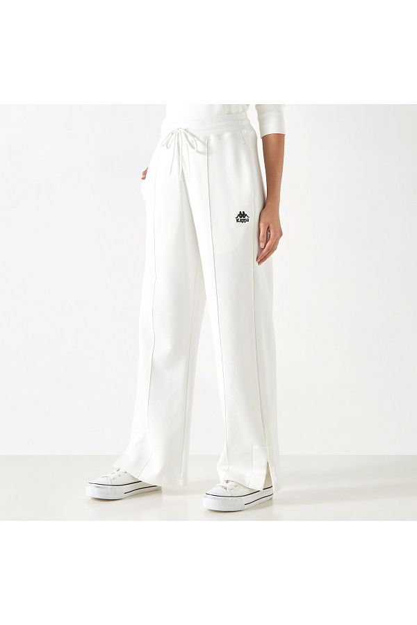 Kappa-Wide Leg Track Pants with Drawstring Closure and Pockets 1