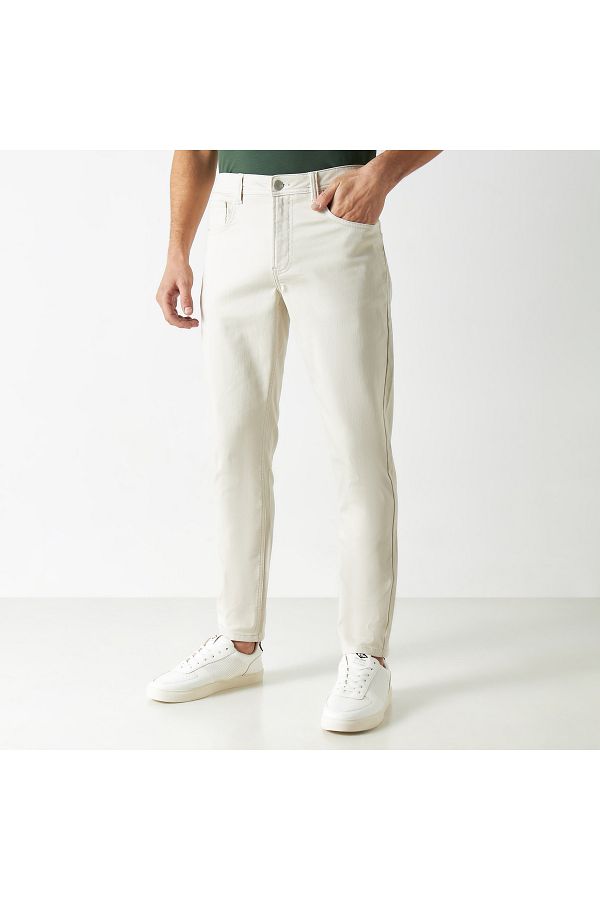 Iconic-Soft Knit Trousers with Button Closure and Pockets 1