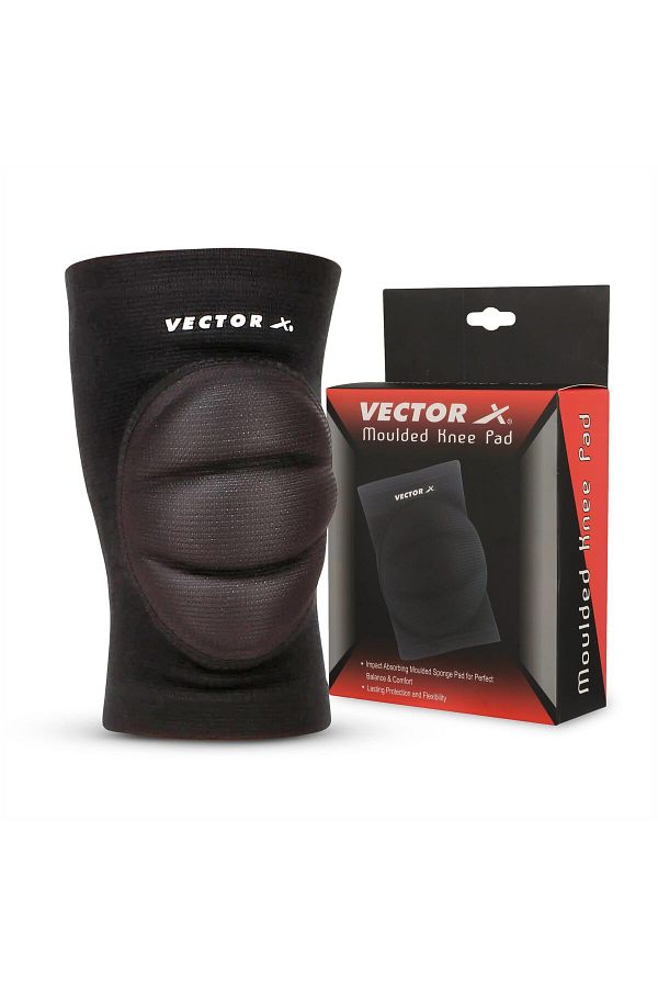 Vector X-Moulded Elastic Slip-in Knee Support (Black, Size - Large) | Material - Elasticized Fabric 1