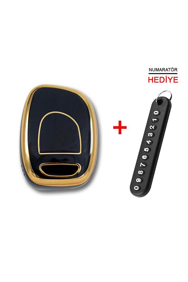 babikamium-Renault Clio 1, 2, Kangoo 1 Button Black Auto Key Control Container Case Auto Keychain 1