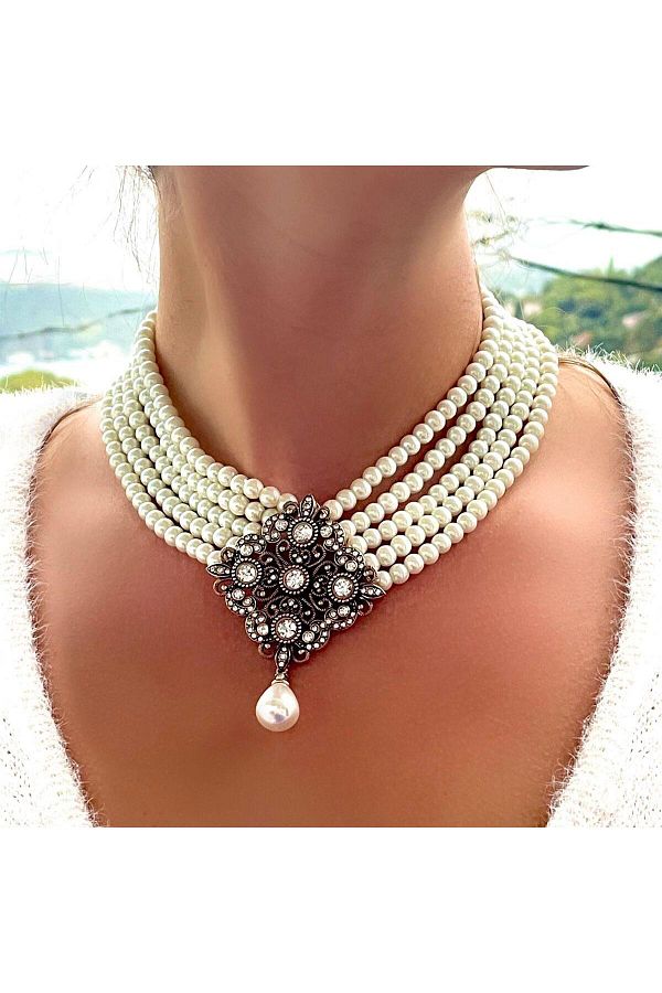 Ma Atolye Vintage Glass Pearl Necklace Trendyol