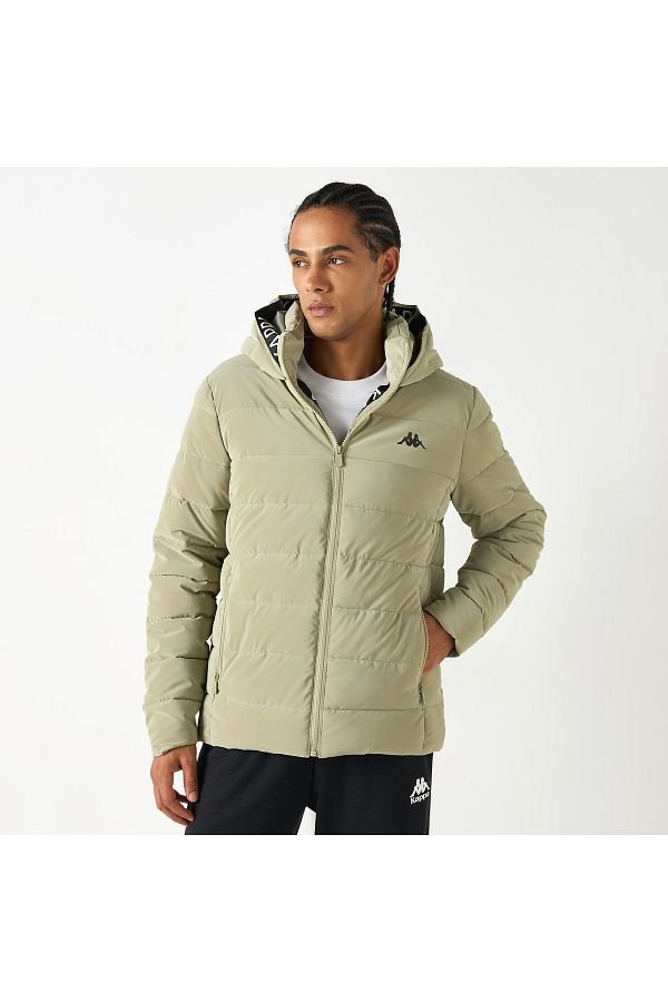 Solid zip hooded puffer jacket clearance