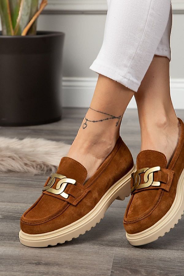 Tan color loafer shoes store