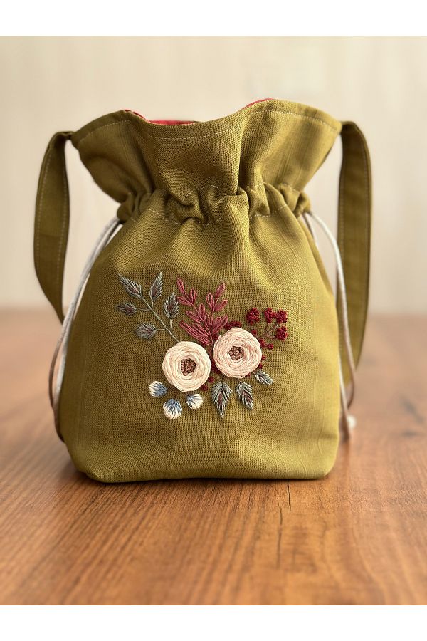 Kudra Floral Embroidered Bucket Bag
