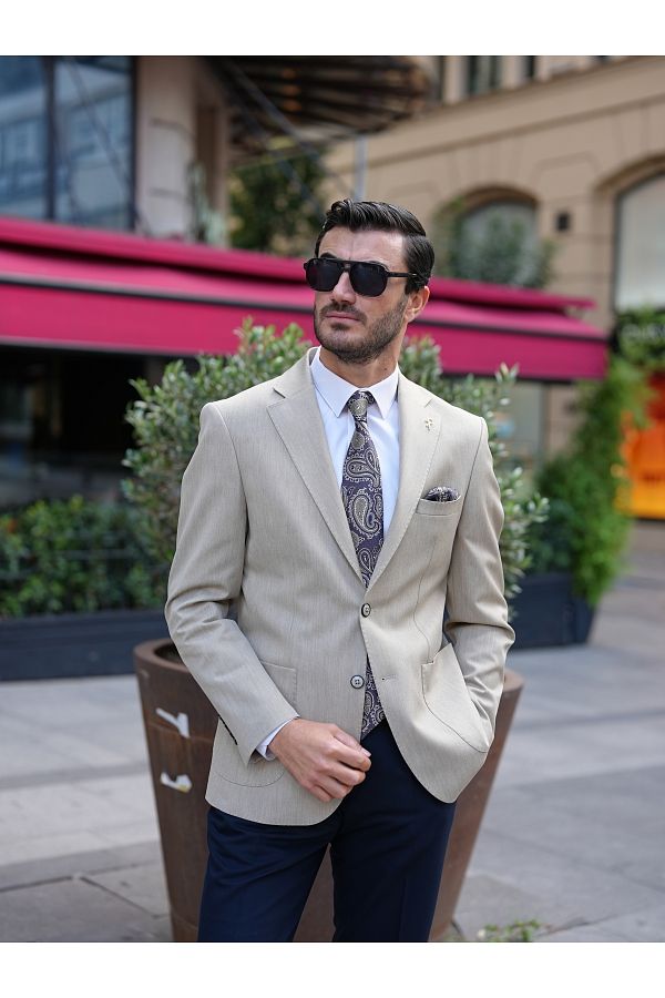 Men's slim collar jacket top