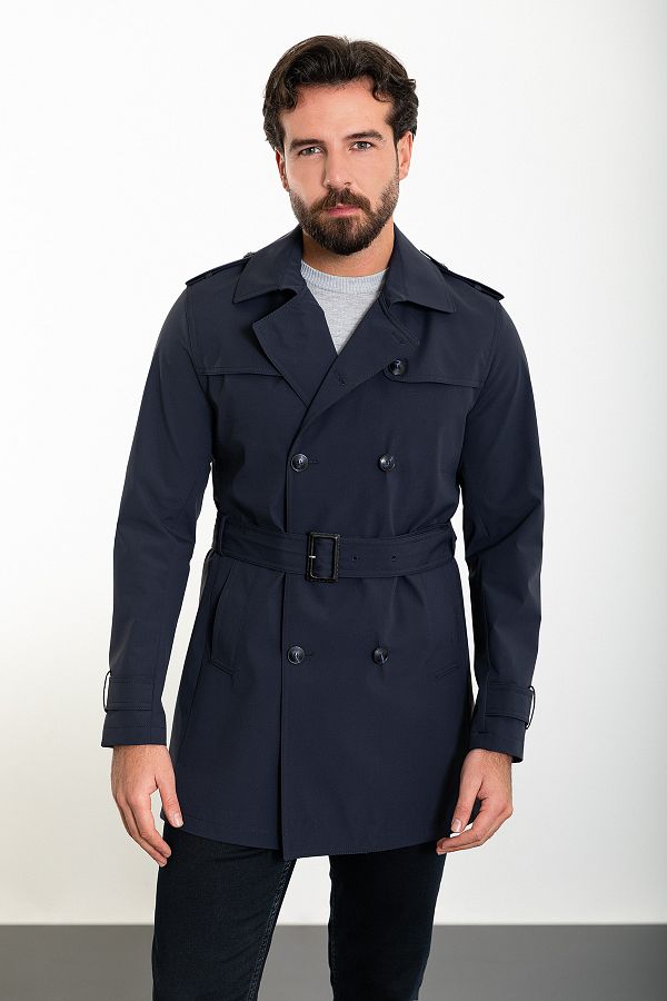 Mens navy trench coat with belt outlet