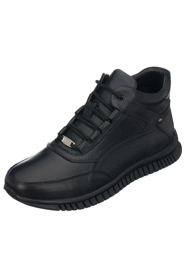 İriadam-45 - 46 - 47 - 48 -49 - 50 Ag2137 SIyah Large Size Calf Leather Comfortable Wide Fit Men's Boots 1