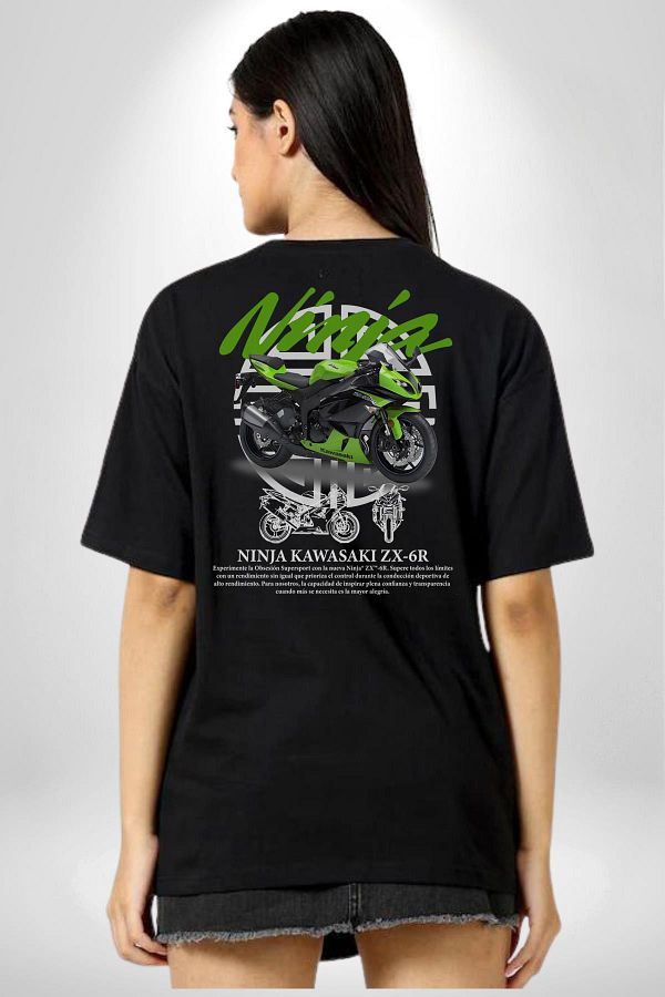 ｔ Angemiel Kawasaki Ninja ZX-6R 636 Cotton Oversize Black T