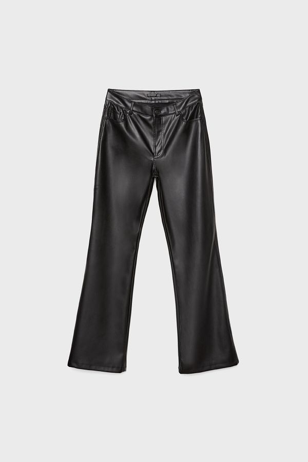 Stradivarius leather pants discount