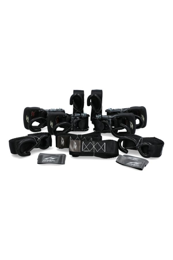 AUTOSMART-4-Piece Durable Soft Loop Ratchet Strap Set 1.5inch x 8ft 1