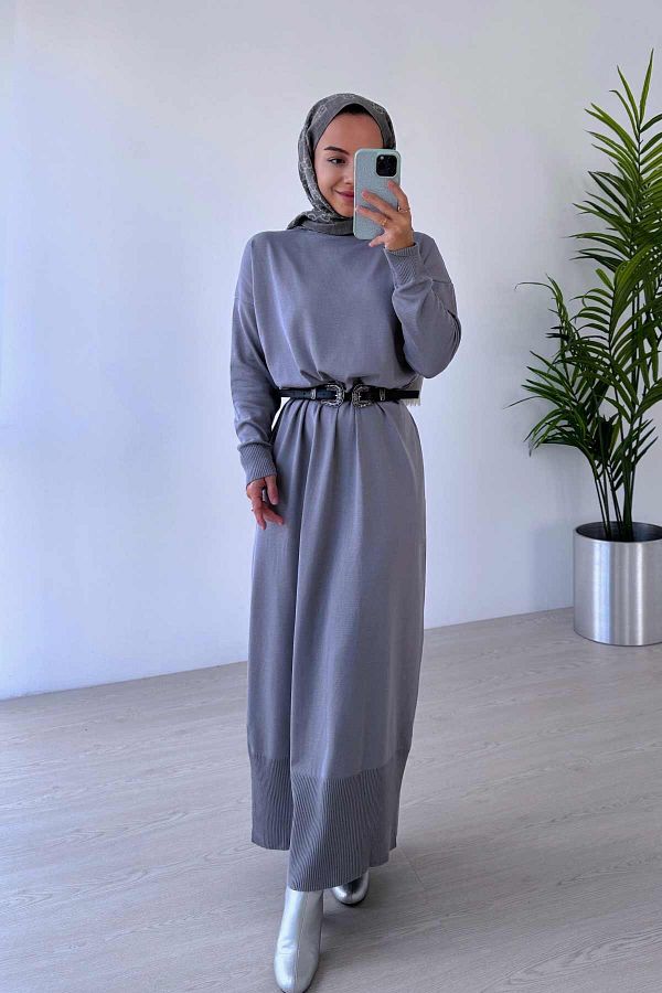 Ka Hijab-Rochie Hijab Mercerizată - Gri 1