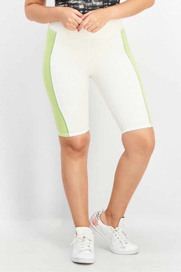 Asos 4505 Women Sportswear Fit Training Shorts Cream Light Green Trendyol