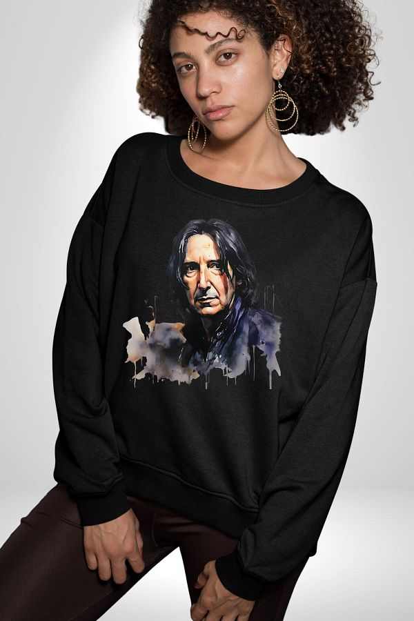 Angemiel Severus Snape Men s Black Sweatshirt Water Color Design Trendyol