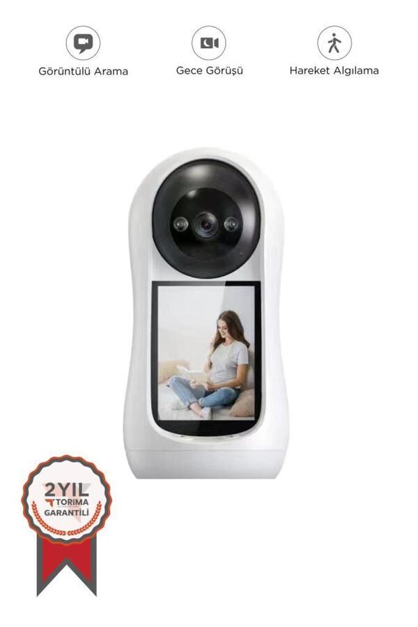 Torima Bebek Kamerası Hareket Algılama Monitörlü Full Hd Smart Ip Güvenlik Kamerası CMR17 Beyaz