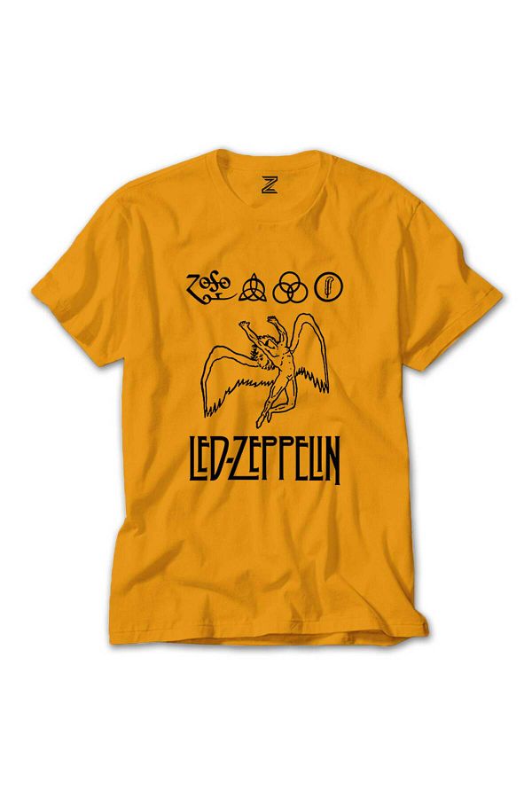 CrowsGate Led Zeppelin Zoso Yellow T Shirt Trendyol