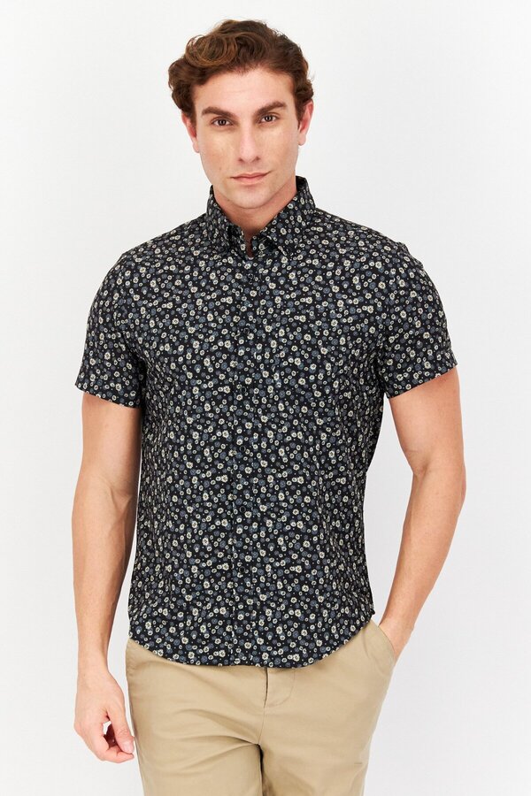 Cactus Man By Ricky Singh Men Regular Fit Allover Print Short Sleeves  Casual Shirt Black Combo - Trendyol