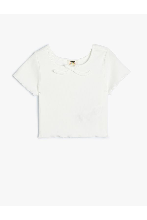 Koton-Tricou crop cu mânecă scurtă din bumbac nervurat 1