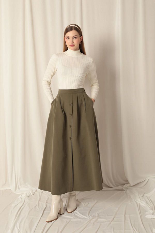 Khaki skirt suit outlet
